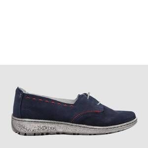 NEW KCR GROUP women's lightweight leather low-top shoes in navy